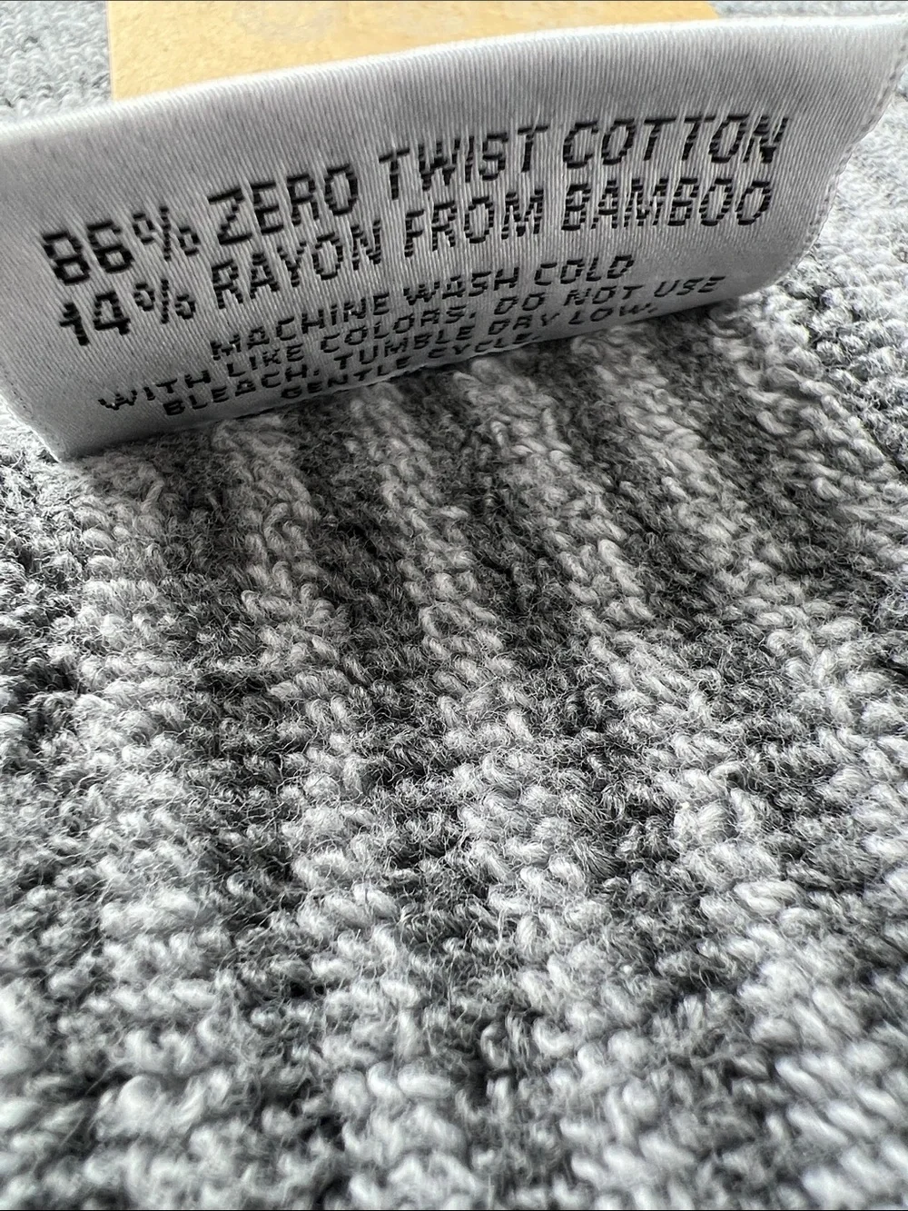 Common Thread Bath Towels Bamboo Eco-Mélange Gray Striped Soft Set of 2 NEW